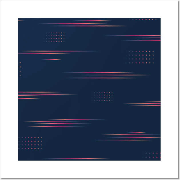 Synthwave Lines of the Past Wall Art by edmproject